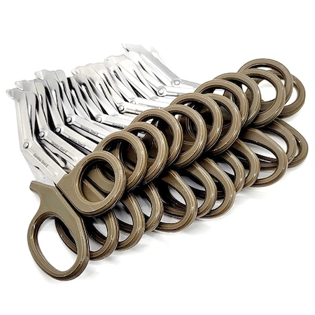 A2Z Scilab Trauma Shears 12/Pack Non-Stick 7.25 First Aid EMT Stainless Steel Utility Scissors Tan Handle A2Z-ZR884